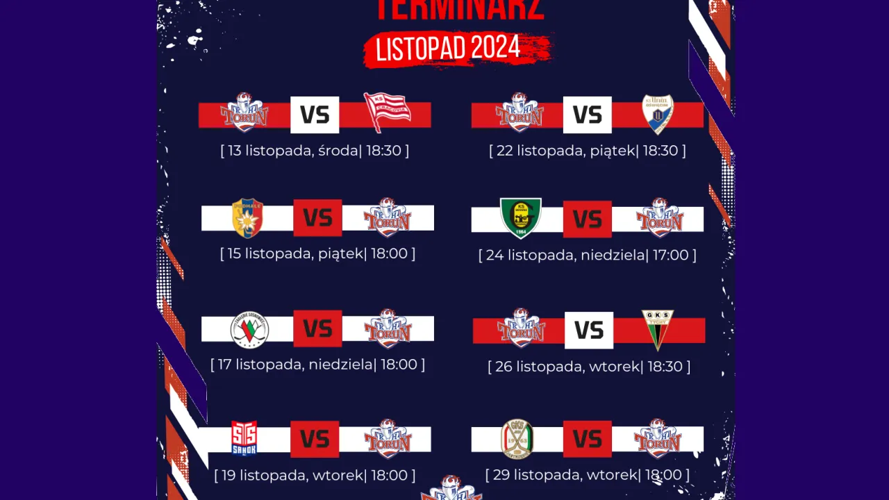 Terminarz spotkań na listopad